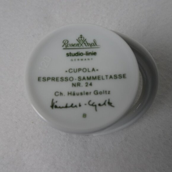 Rosenthal Studio-Line Cupola Espresso Cup Saucer Espresso Sammeltasse 24 Signed - Picture 5 of 10